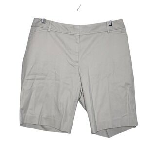 Talbots Perfect Shorts 10 1/2" Khaki Tan Womens Size 14W Chino Mid Rise Coastal
